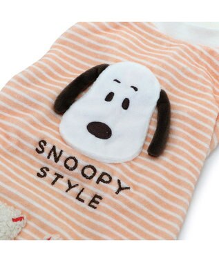 PET PARADISE スヌーピー サーモキープ  ロンパース 《フェイス柄》 小型犬 オレンジ