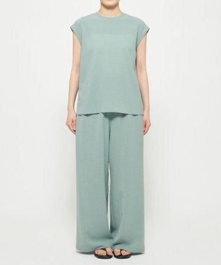 uncrave ドライタッチトロ ノースリーブブラウス アッシュブルー