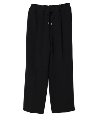 Green Parks イージーウエストセンタープレスストレートパンツ Black