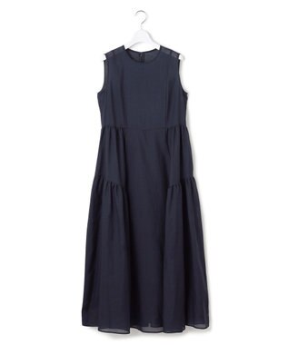 23区 【一部店舗限定/接触冷感/洗える】ラミータンブラー ノースリーブ ワンピース ネイビー系