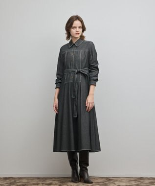 GRACE CONTINENTAL シャツフレアワンピース ブラック