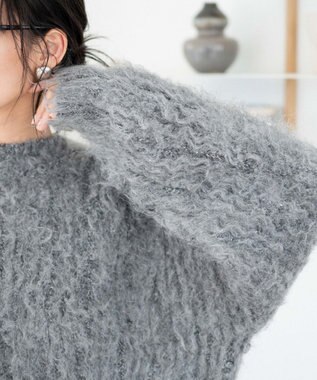 WEGO ブラッシュニットショートプルオーバー ダークグレー