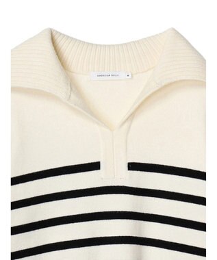 AMERICAN HOLIC バイパチ衿付きニットチュニック Ivory