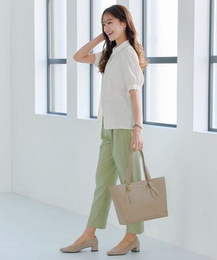 Tiaclasse L 【洗える】パフスリーブシャツブラウス オフホワイト