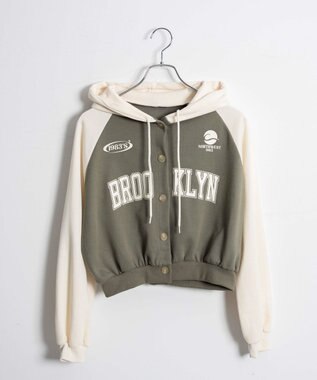 WEGO カレッジカットパーカー カーキ