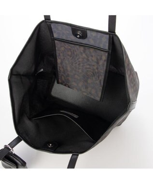 UNBILLION カシュカシュ cachecache / チュールメッシュヒョウ柄プリントトートＬ ブラック