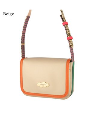 tsumori chisato CARRY カラーコンビエコレザー ショルダーバッグ ベージュ