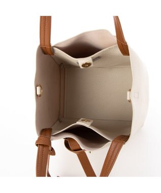 UNBILLION カシュカシュ cachecache / ベルトディテールフェイクレザートート アイボリーミックス