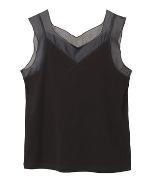 Green Parks ・ＳＵＧＡＲ　ＳＰＯＯＮ　シアー切替タンクトップ Charcoal Gray