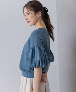 組曲 S ストレッチクリアパフ袖 ニット グレー系