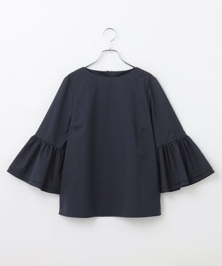 #Newans 【ANSWER for Co-Creation】ベルスリーブシンプルブラウス ネイビー系