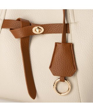 UNBILLION カシュカシュ cachecache / ベルトディテールフェイクレザートート アイボリーミックス