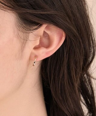 Phoebe 〈金属アレルギー対応〉スパークフープセラミックポストピアス シンプル/フープピアス