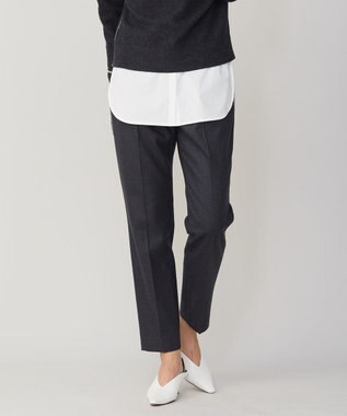 ICB 【洗える・WEB限定カラーあり】 ウールミルドサキソニー テーパードパンツ チャコール系