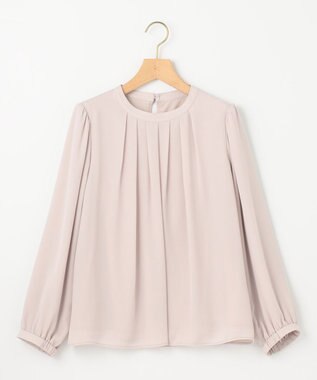 組曲 【WEB限定】ジョーゼットシフォン タックブラウス ピンクベージュ系