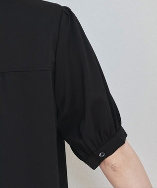 Tiaclasse L 【洗える】パフスリーブシャツブラウス ブラック