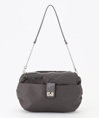 J.PRESS LADIES 【2way】ナイロンギャザー ショルダー バッグ グレー系