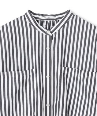 BEIGE， PERSIMMON / シャツワンピース Black Stripe