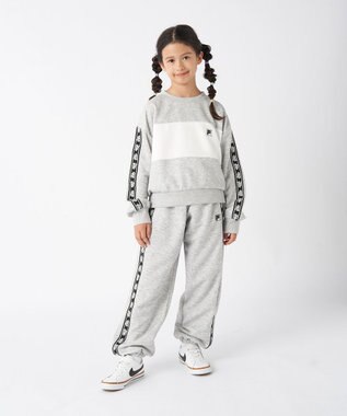 OP／FILA 【FILA】モノクロカラークルーネックスウェット/キッズ 杢グレー
