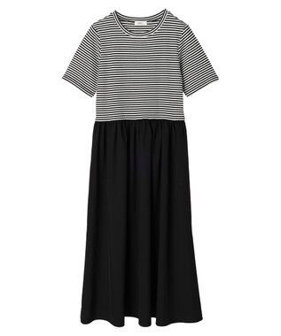 earth music&ecology ショートスリーブドッキングワンピース Border