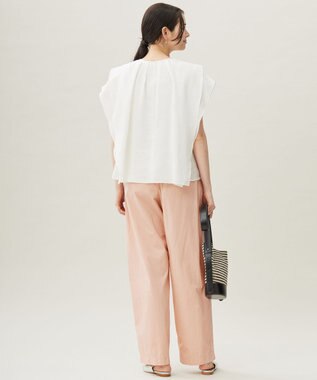 自由区 【カタログ掲載・接触冷感・洗える】シアーラミーローンフリル ブラウス オフ