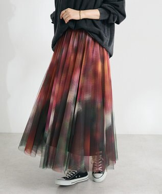 CRAFT STANDARD BOUTIQUE アート柄プリントチュールスカート