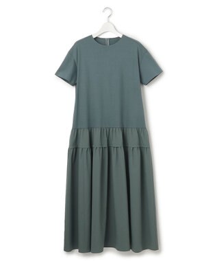 23区 S 【撥水加工/汗シミ防止/洗える】ティアードデザイン マルチワンピース ダークグリーン系