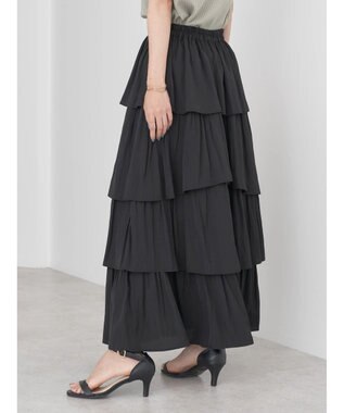 earth music&ecology フリルティアードスカート Black