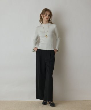 GRACE CONTINENTAL ラメリブニットトップ ホワイト