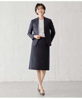 J.PRESS LADIES L BAHARIYE SOLID フレアースカート ネイビー系