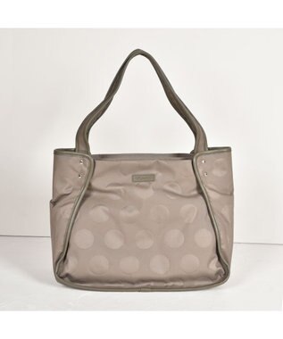 Y'SACCS ヒートエンボス ポルカドットトート Mサイズ グレージュ