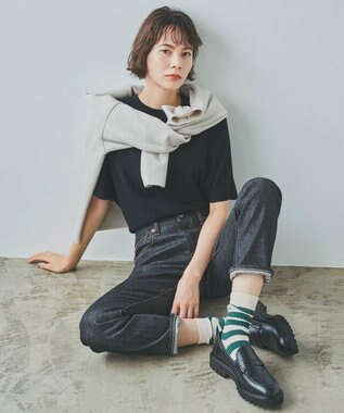 eclat10月号掲載】ヴィスコースストレッチ ポケット付き ニット / 23区 