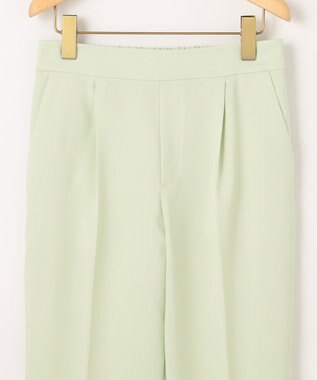 組曲 【美シルエット・ストレッチ・シワになりにくい】オシャクロス テーパードパンツ スモーキーグリーン系