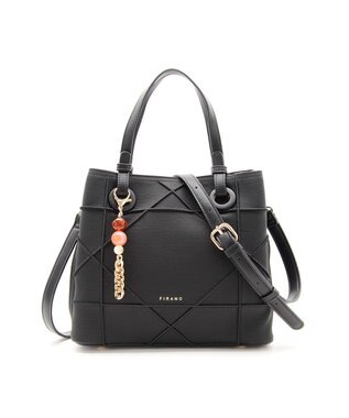 MioFIRANO カジュアルシッククロスラインハンドバッグ 2WAY チャーム付き　FIRANO フィラノ DARK GRAY