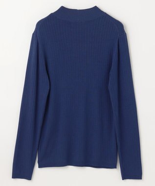 ANY 【洗濯機可】ランダムリブハイネックニット ロイヤルブルー