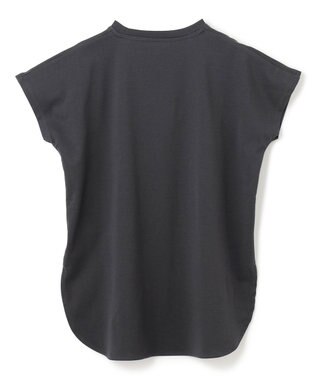 UNFILO L BEAUTY FORM ロゴ刺繍フレンチスリーブTシャツ チャコール[ロゴ小]