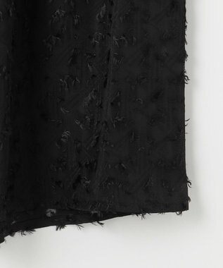 ANY 【洗濯機可】フェザーカットジャガードブラウス ブラック