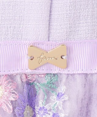 ANY KIDS フラワー刺繍ワンピース ラベンダー