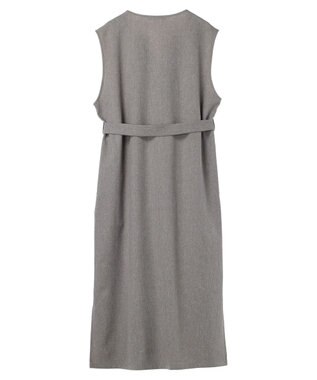 Green Parks ハイスペック共布リボン付ジャンスカ Gray Mixture