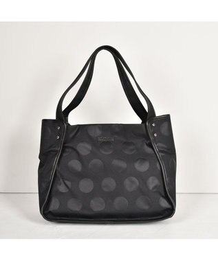 Y'SACCS ヒートエンボス ポルカドットトート Mサイズ ブラック