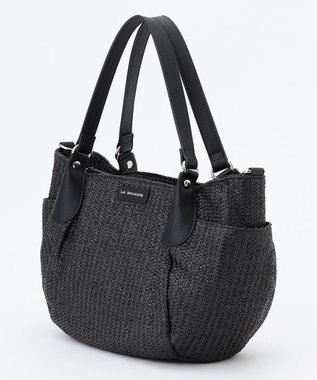 LA BAGAGERIE つまみハンドル　サマー2wayミニトートバッグ ブラック