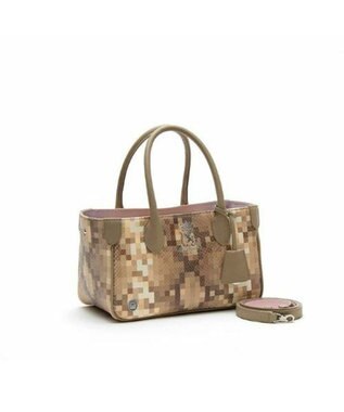 A.D.M.J. 【牛革】スネーク型押し/ミニトート(ショルダーストラップ付) LATE