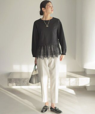 組曲 スクエアトゥローファー ブラック系