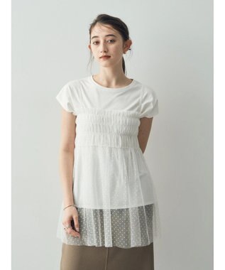 YECCA VECCA 【2点SET】マルチwayチュールオーバーキャミSET/Tee Off White