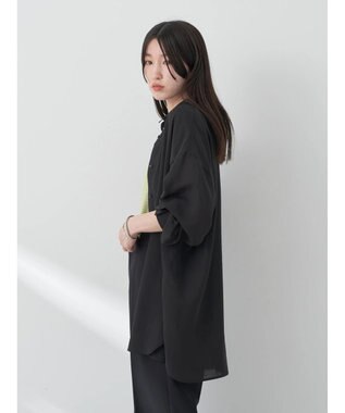 earth music&ecology シアーボーイズライクシャツ Black