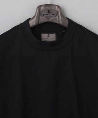 GOTAIRIKU 仕事で着られる綿100%【クルー以上モック未満】カバーネック DRESS Tシャツ(26年モデル) ブラック系