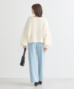 earth music&ecology チュールレイヤードカーディガン Ivory