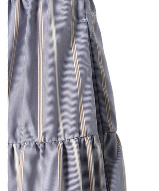 AMERICAN HOLIC ティアードギャザースカート Stripe Sax