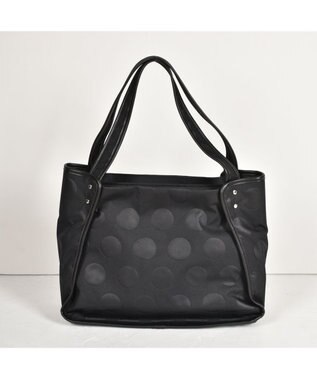 Y'SACCS ヒートエンボス ポルカドットトート Mサイズ ブラック
