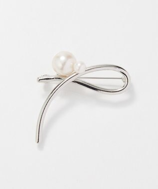 Phoebe 2wayクロスメタルパールブローチネックレス　シルバー シルバー